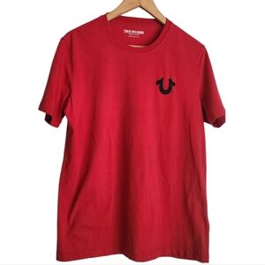 True Religion Men's Red T-Shirt Horseshoe Logo Size M‎